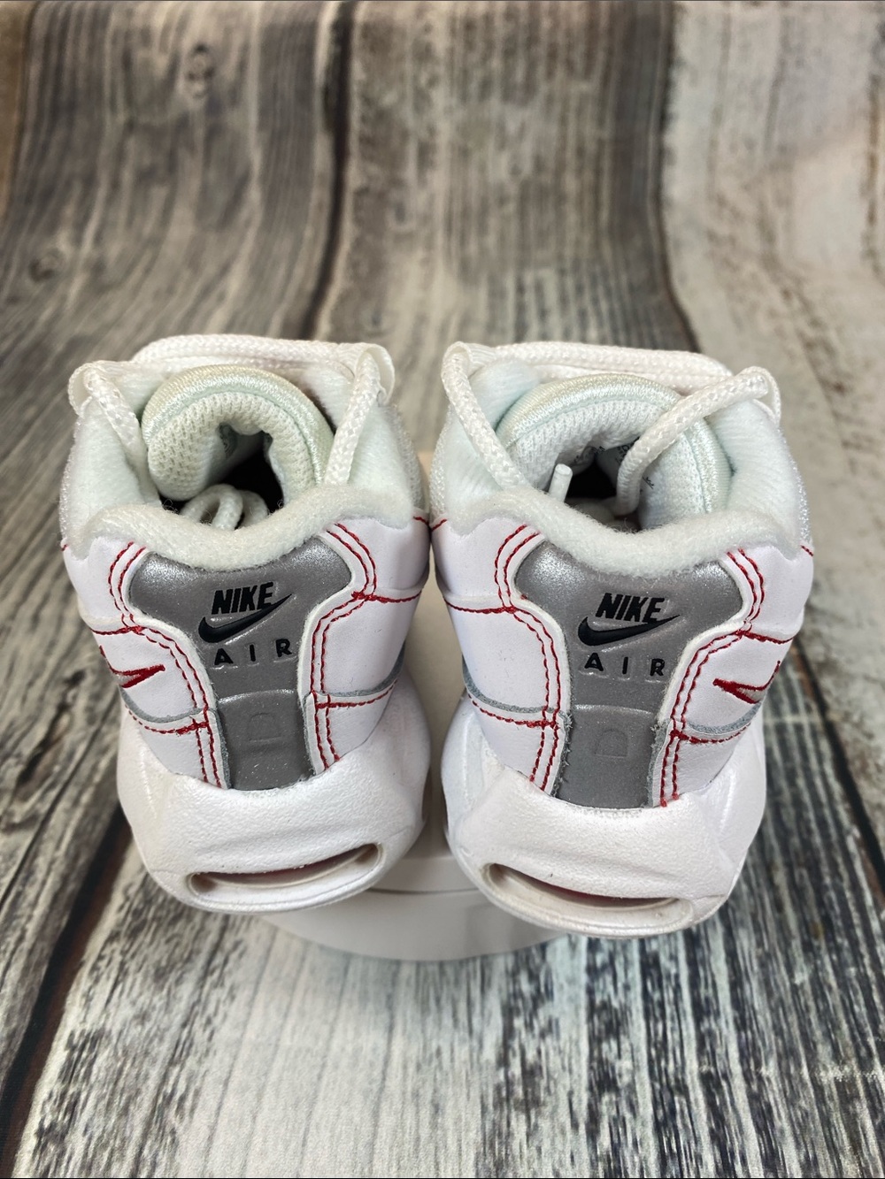 Nike Air Max 95 Recraft Toddler White Red Sneakers Size 5C - Picture 3 of 8